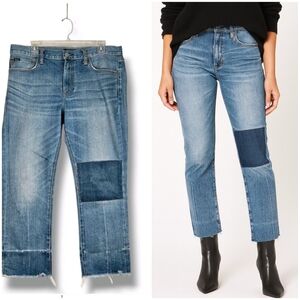 Polo Ralph Lauren Waverly Straight Crop Jean Distressed Patchwork Womens 32